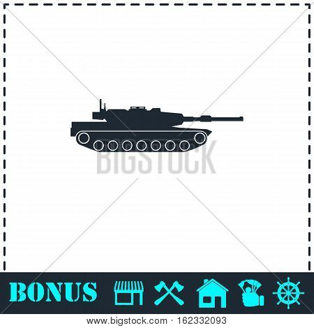 Tank icon flat. Simple vector symbol and bonus icon