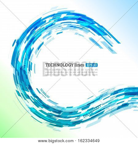 Abstract retro technology lines. Information transfer. Stream of information. Data transfer. Abstract techno background. Stock vector. eps 10