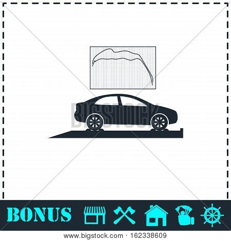 Car diagnostics icon flat. Simple vector symbol and bonus icon