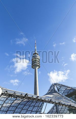 Tower Of Stadium Of The Olympiapark In Munich