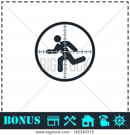 Crosshair icon flat. Simple vector symbol and bonus icon