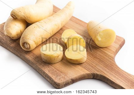 Barred Potato. Baroa isolated on white background
