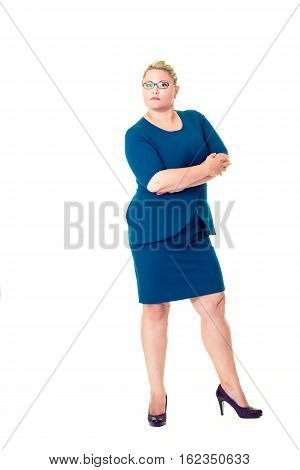 Confident Business Woman With Folded Arms In Dress