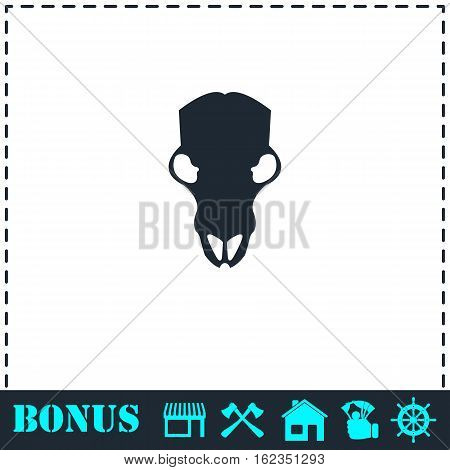 Cow skull icon flat. Simple vector symbol and bonus icon