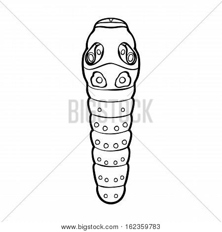 Caterpillar icon in outline design isolated on white background. Insects symbol stock vector illustration.