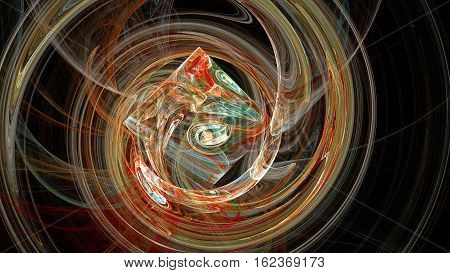 Colorful prism and whirpool abstract background 3D