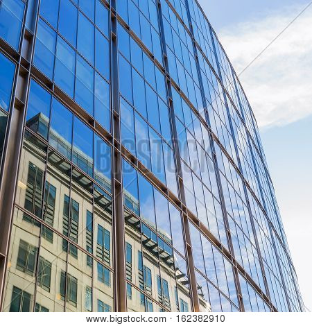 Window Reflections At An Office Building