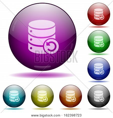 Undo database changes color glass sphere buttons with shadows.