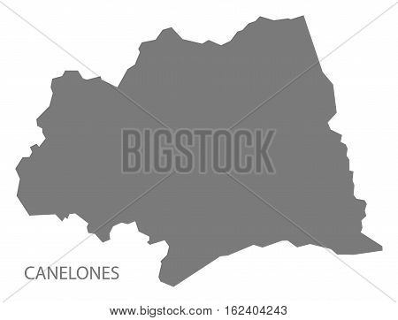 Canelones Uruguay Map in grey department silhouette illustration