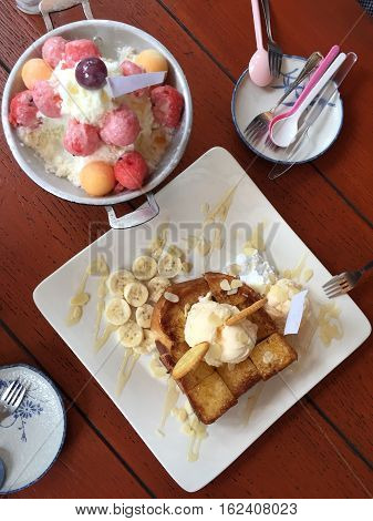 The ice cream in the resort at north of Thailand