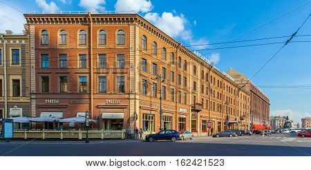 Saint Petersburg, Russia - July 26, 2014:  Famous Hotel Angleterre And The Astoria