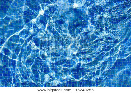 sfondo è costituito da un primo piano delle onde d'acqua in una piscina