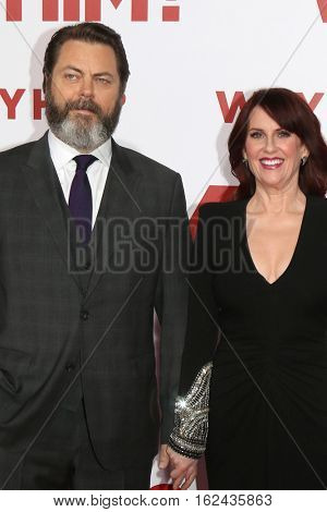 LOS ANGELES - DEC 17:  Nick Offerman, Megan Mullally at the 
