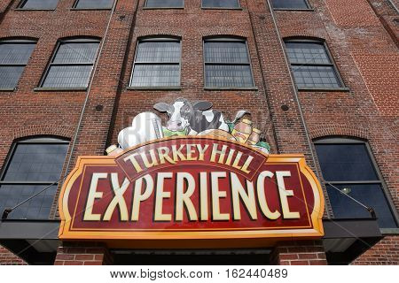 COLUMBIA, PA - OCT 9: Turkey Hill Experience in Columbia, PA, as seen on Oct 9, 2016. The 17,000-square-foot attraction opened in 2011 and pays homage to Turkey Hill's history while highlighting its ice cream and iced tea-making processes.
