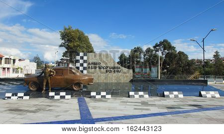 Ambato, Tungurahua / Ecuador - December 17 2016: Monument to Luis 