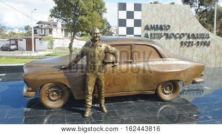 Ambato, Tungurahua / Ecuador - December 17 2016: Monument to Luis 