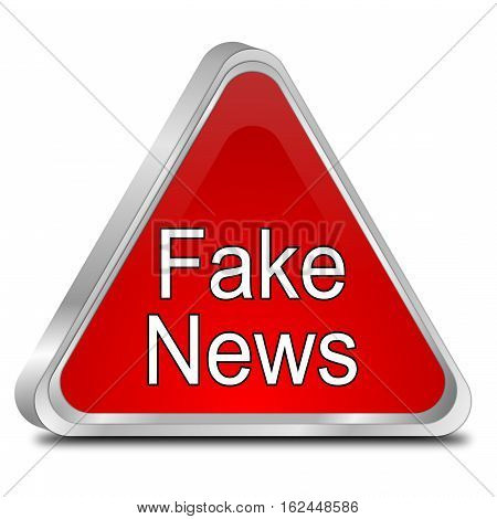 Fake News warning sign - 3D illustration