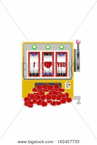 Lucky in game , lucky in love vector  illustration