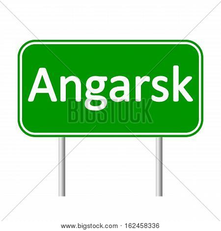 Angarsk road sign isolated on white background.