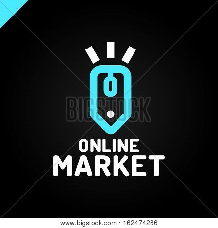 E Store Logo Concept Mouse Click And Shop Tag