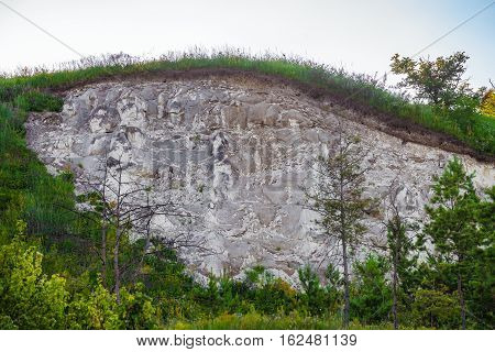 Bare surface of the chalk hill archaeological site