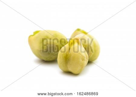 chickpeas india close-up on a white background