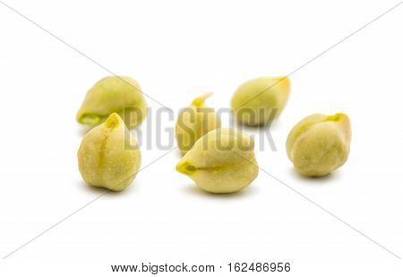 asian agriculture chickpeas close-up on a white background