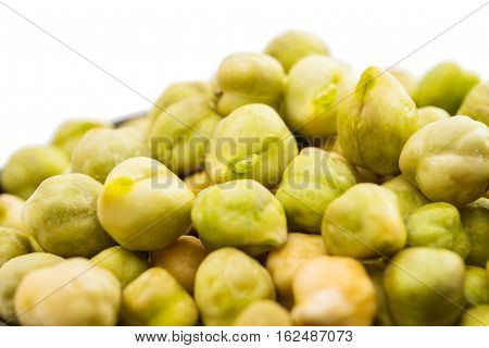 asian agriculture chickpeas close-up on a white background