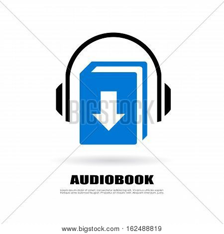 Download audio book vector icon illustration isolated on white background