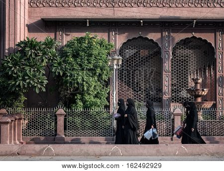 Women in Burqa in Peshawar Bazaar of Pakistan.