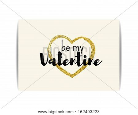 Typographic Valentine card with love symbol. 