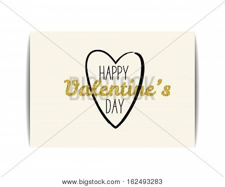 Typographic Valentine card with love symbol. 