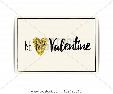 Typographic Valentine card with love symbol. 