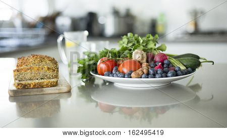 Organic Food Produce with Paleo Bread from local markets