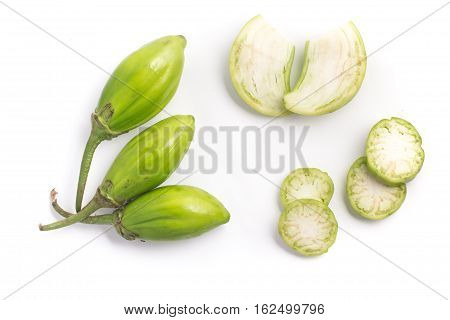 Jilo Scarlet. African Eggplant isolated on white background