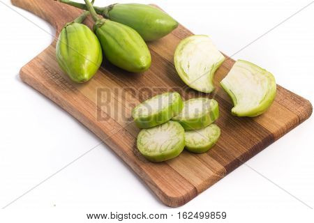 Jilo Scarlet. African Eggplant isolated on white background