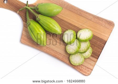 Jilo Scarlet. African Eggplant isolated on white background