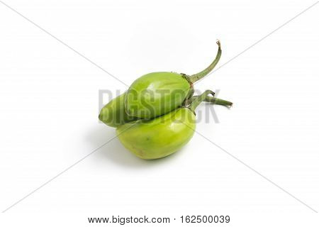 Jilo Scarlet. African Eggplant isolated on white background