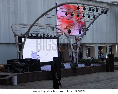 MUMBAI, INDIA - DEC 3: High Street Phoenix Mall in Mumbai, India, as seen on Dec 3, 2016. The compound also hosts a five-star hotel, a multiplex, commercial space and a residential tower.