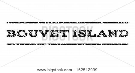 Bouvet Island watermark stamp. Text tag between horizontal parallel lines with grunge design style. Rubber seal stamp with unclean texture. Vector black color ink imprint on a white background.