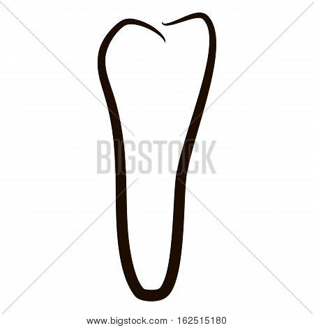 Human teeth icon isolated on white background for dental medicine clinic. Linear dentist logo. Vector EPS10