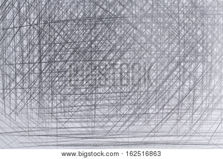 Cross hatching with a pencil. Pencil texture. Black graphite pencil. Hand drawing.