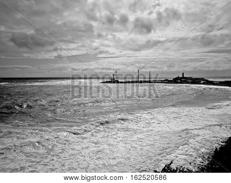 Lighthouse. Storm of 5 points on the Black Sea. reserve Big Utrish Anapa Russia