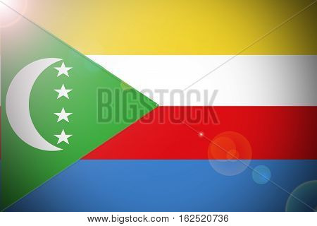 Comoros flag ,3D Comoros national flag illustration symbol.