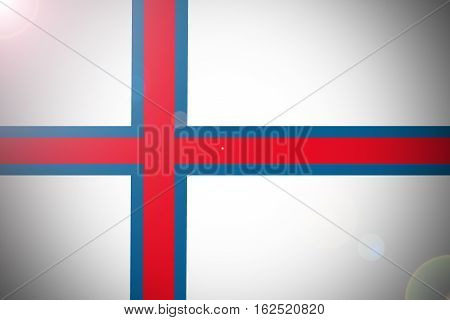Faroe islnads flag illustration symbol. 3D Faroe islnads flag