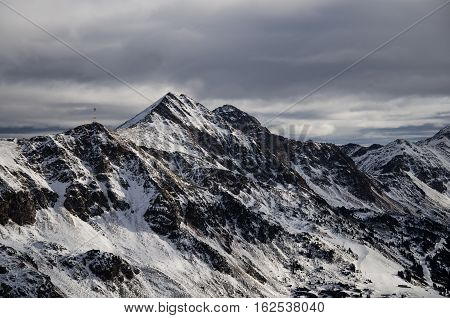 Austrian Alps covered in snow in winter time