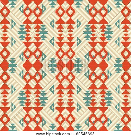 Ethnic geometric seamless patttern in tribal style