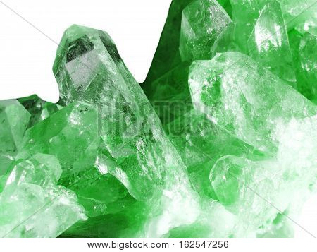 aquamarine quartz semigem geode crystals geological mineral isolated