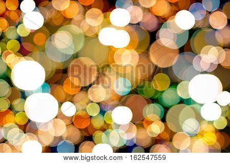 Bokeh of city lights background in Dalat Vietnam.