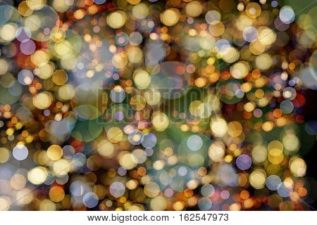 Abstract light bokeh on night street used as background